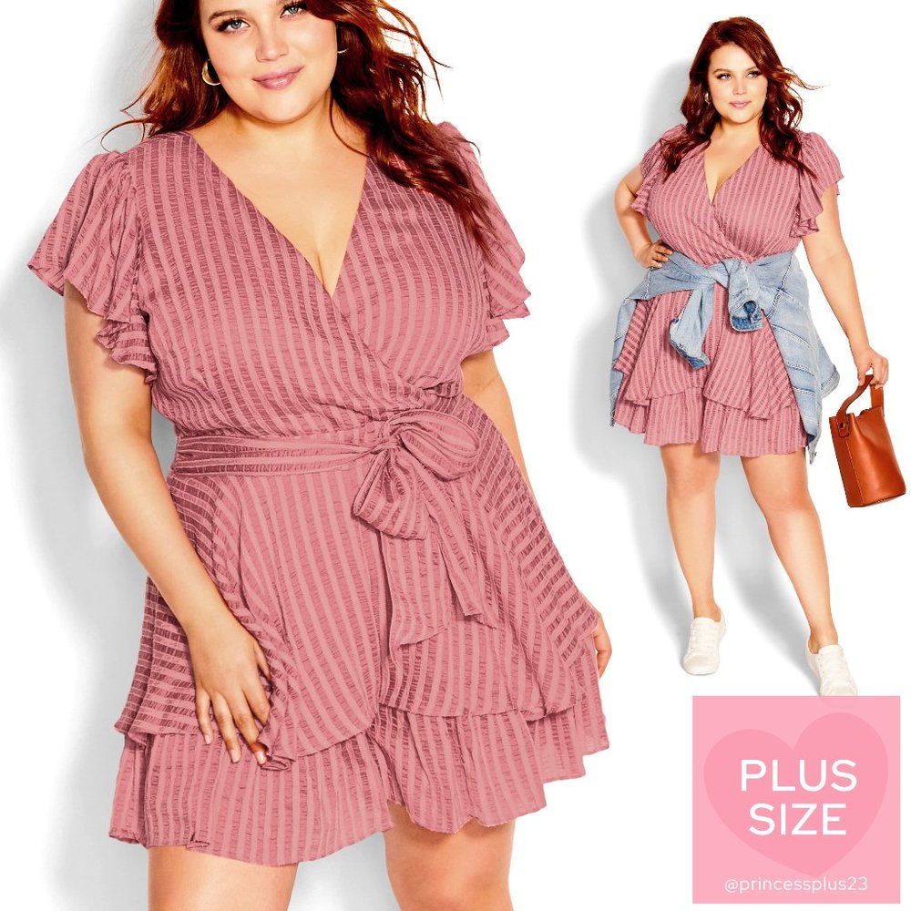 City Chic | *PLUS SIZE* | First Date Playsuit - Misty Rose